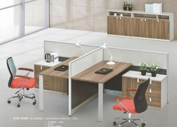 modern 2 seats office wooden staff panel workstation table furniture in