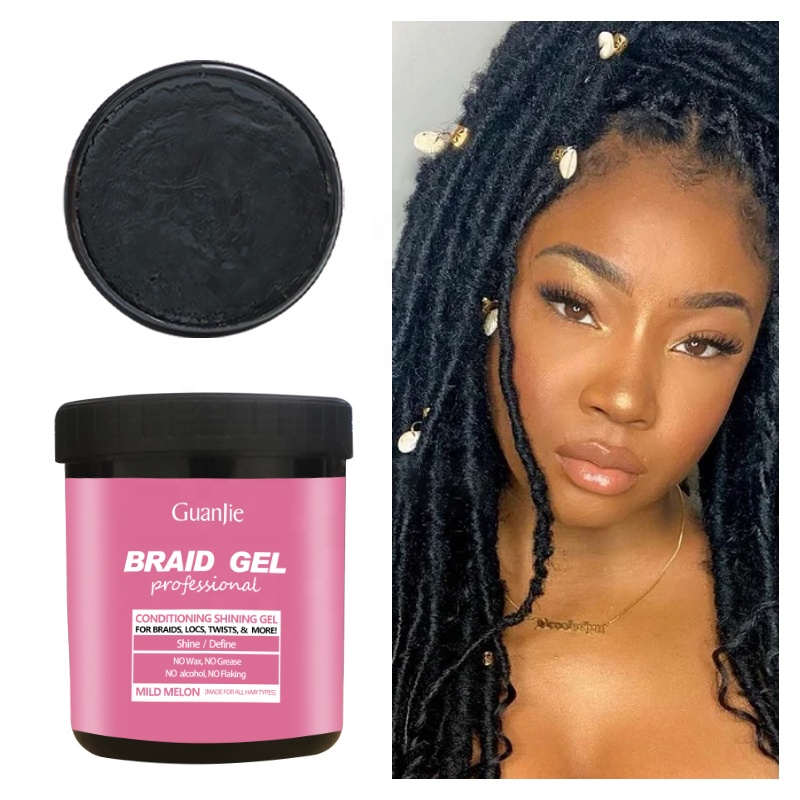 Organic Strong Hold Gel for Unisex Braids Loc Twists and Waves Extra Hold Transparent