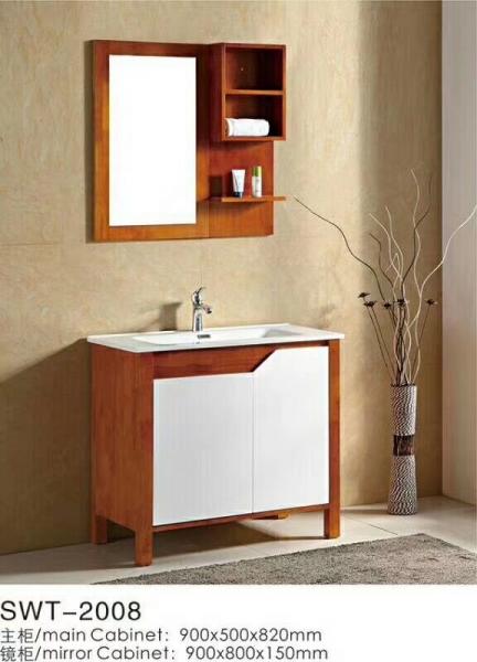 Quality 16mm Oak / Plywood Ceramic 36 Inch Bathroom Vanity 2 Doors Without Drawer for sale