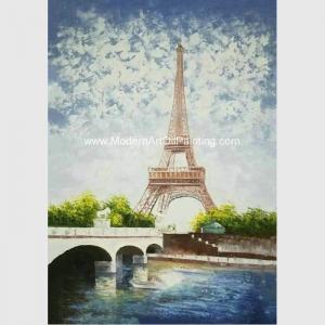 China Contemporary Palette Knife Painting  Eiffel Tower Covered With Thick Plastic Layer on sale