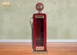 Antique Storage Cabinets Wooden Gas Pump Display Cabinet MDF Storage Rack Red