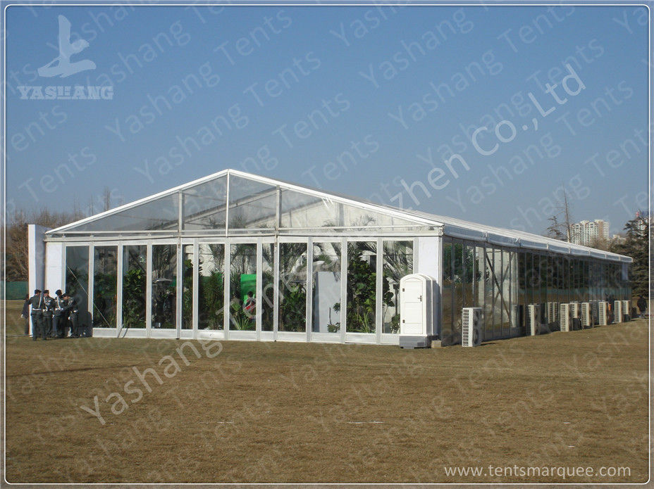Out side 4M Width French Style High Peak Frame Tent Transparent PVC Windows