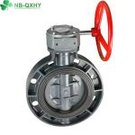 Stainless Steel Geartype Red Handle PVC UPVC 3" 4" 6" Inch Butterfly Valve with