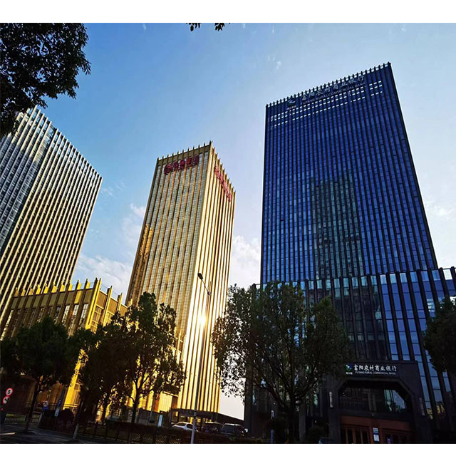 Lightweight Aluminum Framed Glass Curtain Wall Facade Cladding Heat Insulation