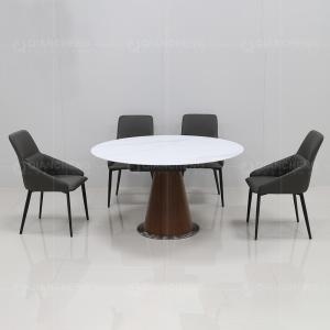 Wholesale Hotel Restaurant SS Steel Furniture White Stone Round Extendable Dining Table from china suppliers