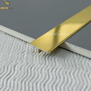 Wholesale Polish Gold 25mm Aluminium Tile Edge Trim T Molding Floor And Wall Divider Strip from china suppliers