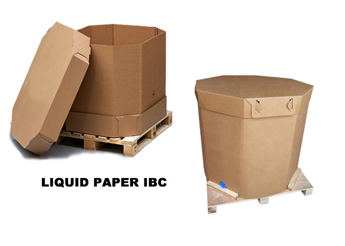 Disposable 1000l Liquid Paper IBC Container With Liner Bag Coconut Oil And Juice Use