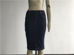 Pull On Denim Jeans Womens Pencil Skirts With Non Functional Front Pocket