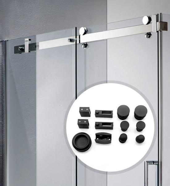 Sliding Glass Door Fittings Set for Hotel Shower Enclosure Frameless Glass Barn