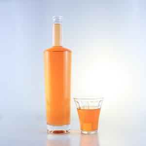 Wholesale Empty Clear Flint Gin Rum Champagne Brandy Whisky Liquor Glass Bottle with Customized Logo from china suppliers