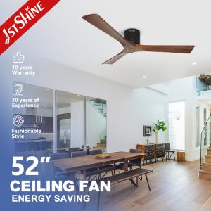 Wholesale Flush Mount Solid Wood Blade Ceiling Fan Noiseless 5 Speeds Remote Control from china suppliers