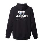 Black Color Custom Printed Sweatshirts , Autumn Winter Hoodie Print Pattern