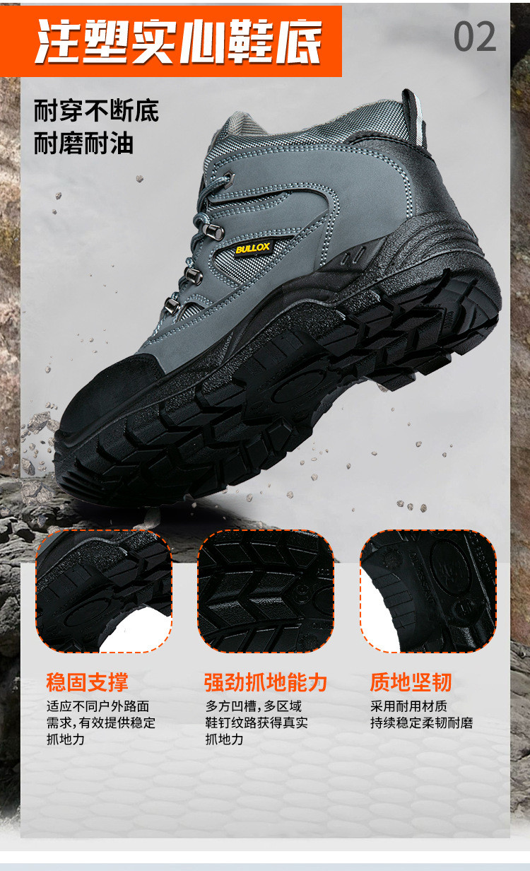 Oxford Cloth Security Boots Men PU Injection Sole Steel Plate Anti Proof Work For Mens