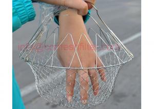 China Durable Fold Steam Rinse Fry Food Net Cook Chef Basket Strain Kitchen Tool on sale