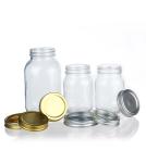 High Quality Clear Food Packaging Storage Round Glass Mason Jar With Aluminum