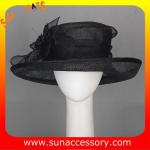 New design elegant sinamay Church hats for girls ,trendy Sinamay wide brim
