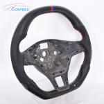 Perforated Leather Volkswagen Carbon Fiber Steering Wheel 350mm Plain Weave 2022