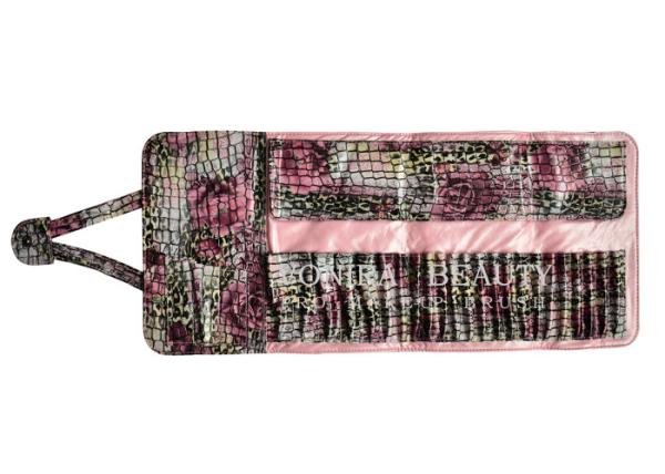 Colorful Handy Clutch Purse Makeup Brush Roll Bag Pen Holder Case Crocodile