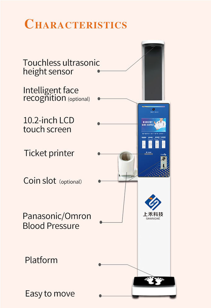 Ultrasonic Probes Large Lcd Display Body Weight And Height Scale
