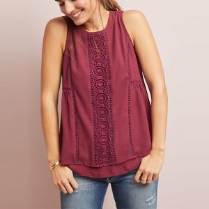 Wholesale Women Red Sleeveless Top with Back zip from china suppliers