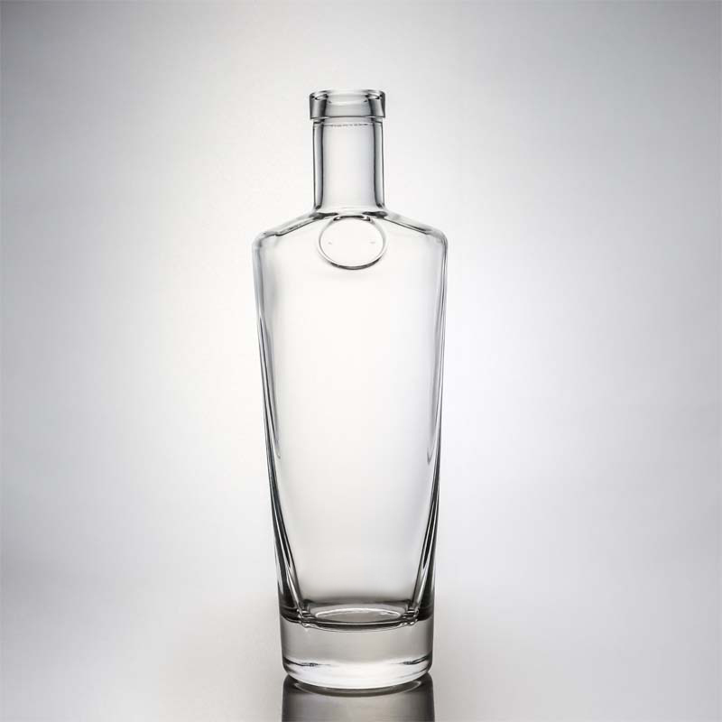 Base Material Glass Customized 500ml 700ml 750ml Super Flint Round Clear Glass Bottle