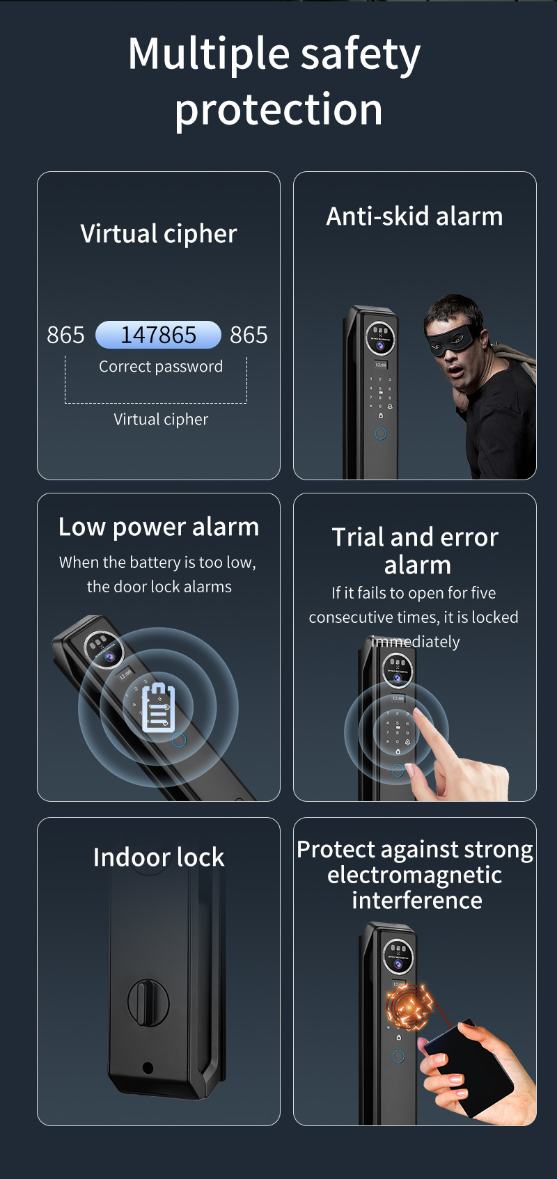 Tuya Intercom Camera 3D Face Recognition Smart Intelligent Digital Smart Home Door Lock