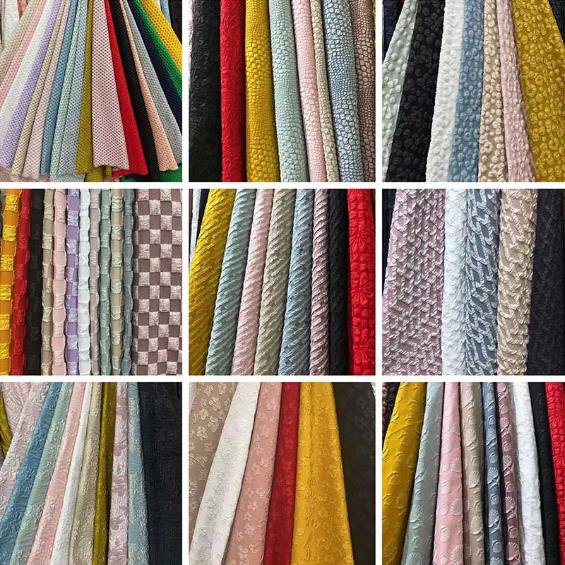 190-200gsm Stretch Embossed Jacquard Fabric Polyester Upholstery Material