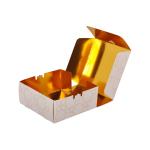 Customized Foldable Paper Cake Packaging Box With Flowers Shiny Inner Gold Card