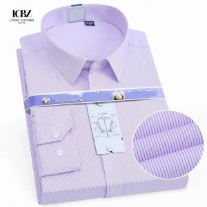 China Formal Office Men's Shirt Short Long Sleeve Dress Shirt in Viscose/Polyester/Spandex on sale