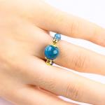 4MM Apatite Small Bead Healing Energy Crystal Round Stretch Bead Ring For Daily