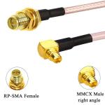 RG316 MMCX Angle Male to RP SMA Female Antenna RF Coaxial Cable