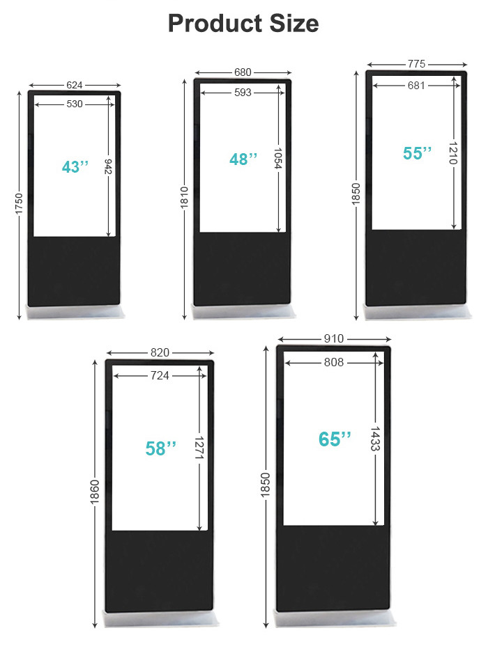 43'' Android Floor Standing Advertising Player Wifi Digital Display