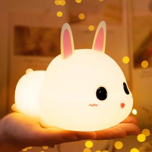 Wholesale Silicone Lovely 7 Colors LED Children Animal Night Light Cartoon Baby Nursery Lamp Bunny Rabbit from china suppliers