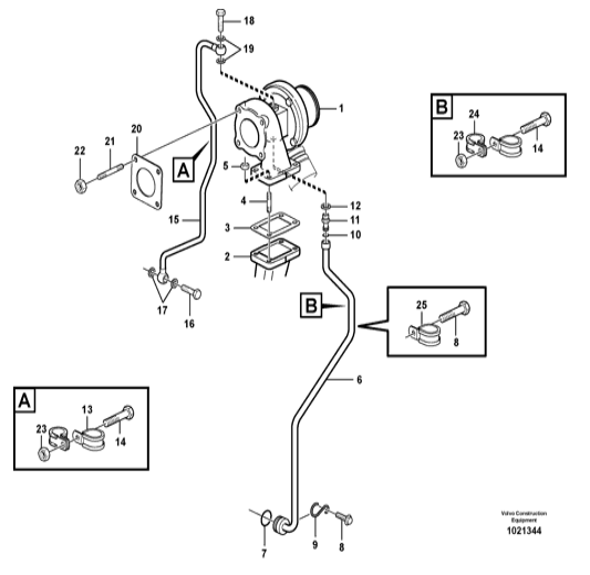 20460945 VOE20460945 Turbocharger Excavator Engine Parts For Vo-lvo EC135B EC140B L50E
