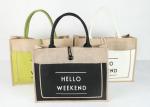 Organic Jute Shopping Bags , Large Capacity Collapsible Grocery Shopping Tote