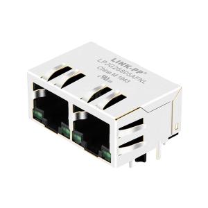 Wholesale Halo HFJ12-1G02E-L11RL Compatible LPJG26805AFNL RJ45 1x2 MagJacks 100/1000 Base-T Tab Down Green/Green Leds from china suppliers