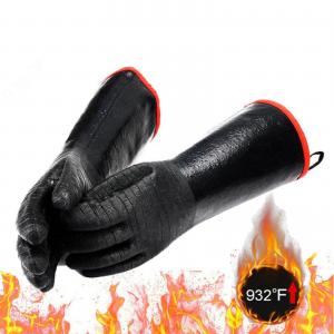 China Turkey Fryer Black BBQ Neoprene Kitchen Gloves Dotted OEM on sale