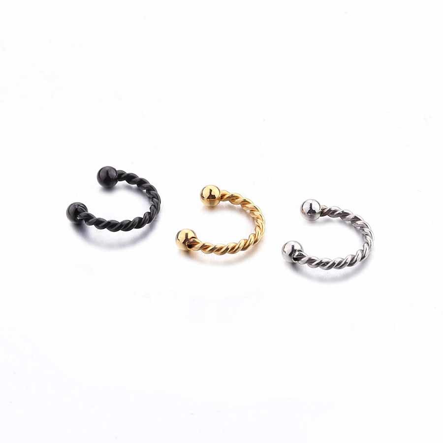 Surgical Steel Twist Eyebrow/ Nose/Ear/ Lip Ring,BCR Body Piercing Earring tragus ring
