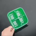 Clear/Green 4 Compartment 16*16*6cm Plastic Pastry Packaging With Lid