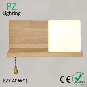 Wholesale Oak wood wall lamp with hand blown white glass shade E27 40Wx1 CE/ROHS Made in China from china suppliers
