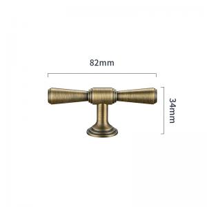 China 82*34mm Simplicity Gold Brass Knobs Kitchen Cabinets Drawer Pulls Handles on sale