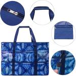 Mesh Beach Bag, Extra Large Beach Bags with 9 Pockets & Zipper Waterproof