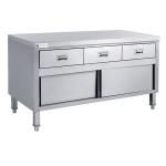 L1500MM with 3-Drawers and Over-Shelves Stainless Steel Work Cabine Catering