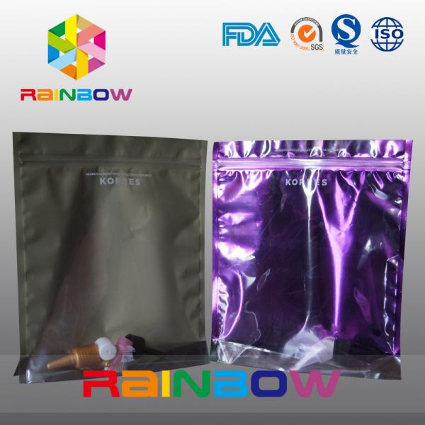 Quality Stand Up Plastic Cosmetic Bag , PA / PE Cosmetic Packaging Bag Front Transparent for sale