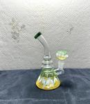 8 Inch Multicolored Recycler Glass Water Bongs 4mm Thickness