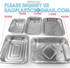 Wholesale Disposable Food Packaging Disposable Tin Foil Dishes Catering Aluminium Foil Container Foil Tray With Plastic Lid from china suppliers