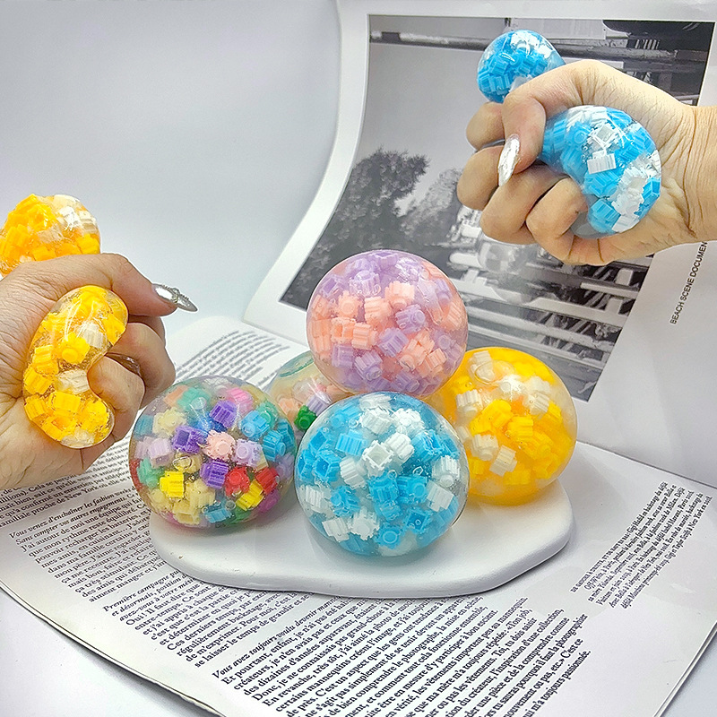 Wholesale TPR Spherical Decompression Toys High Quality Plastic Building Blocks Handmade Spherical Toys