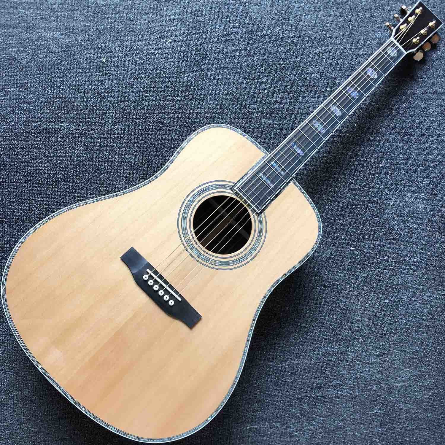 Custom Solid Cedar Top Cocobolo Back Side Abalone Binding 45Dc Acoustic Electric Guitar