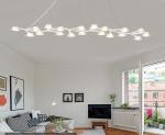 Nordic Adjustable Line Stretch white Chandelier bedroom dining room LED Net
