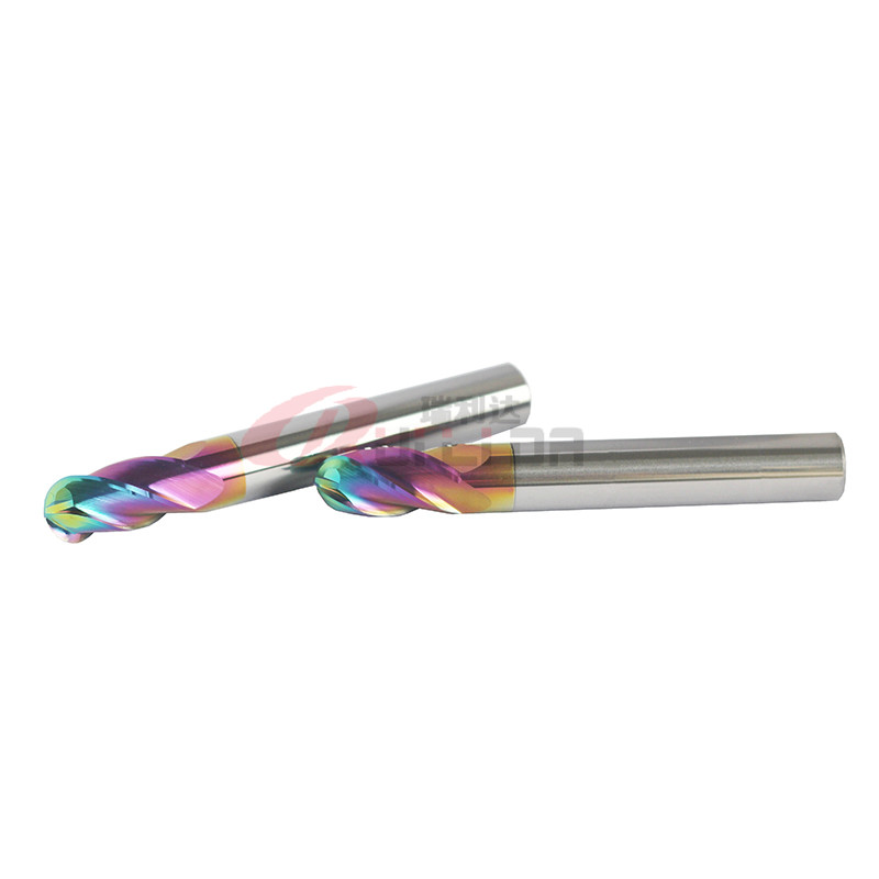High Efficiency Tungsten Solid Carbide Ballnose End Mill 4 Flutes For Aluminum